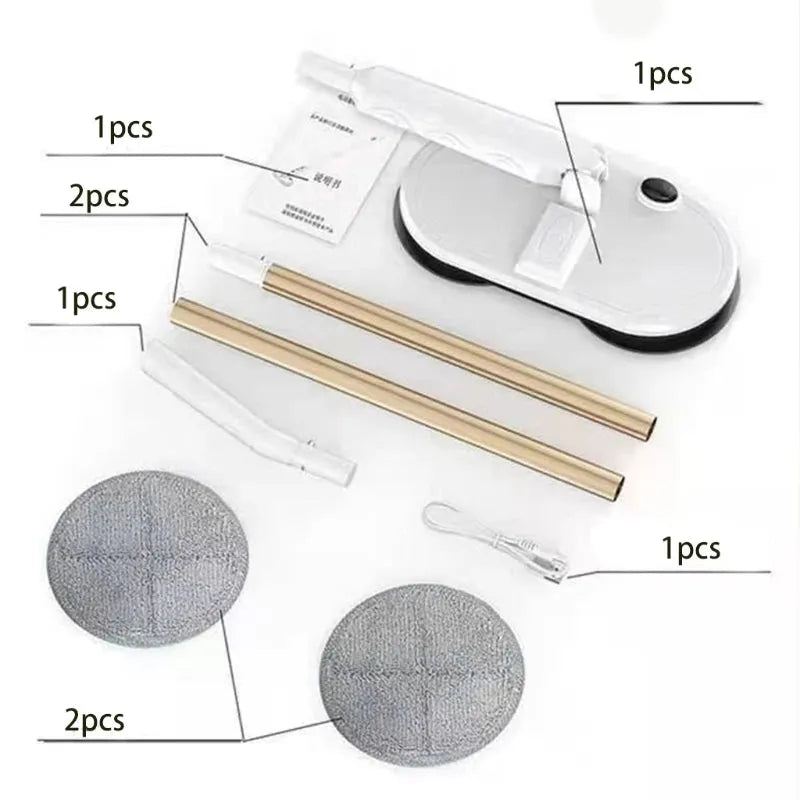 Cordless Electric Spin Mop, Floor Cleaner for Hard Wood & Tile & Laminate & Marble Floors, Scrubber Mop with 2 Mop Pads - Home Fusion