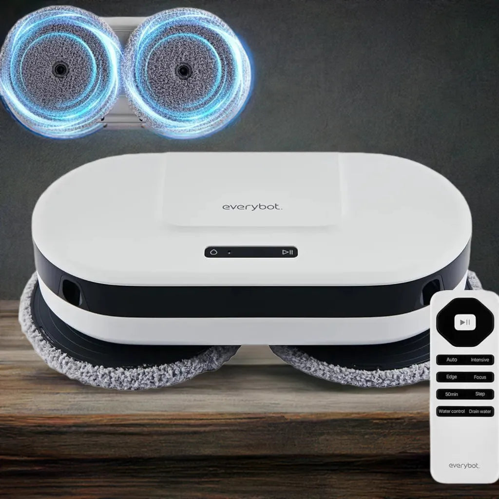 Robot Mop - Whisper Quiet Smart Mopping Robot Cleaner Only | 1.5 Times Faster Dynamic Dual Spin Wet Mop for Hard Floor - Home Fusion