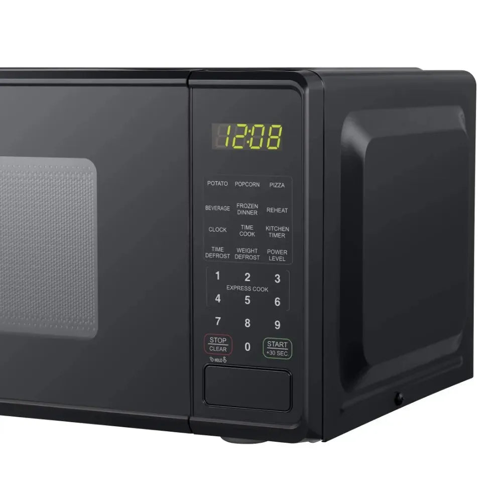 0.7 cu. ft. Countertop Microwave Oven, 700 Watts, Black, New, LED Display, Kitchen Timer, Household Tabletop Microwave Oven - Home Fusion