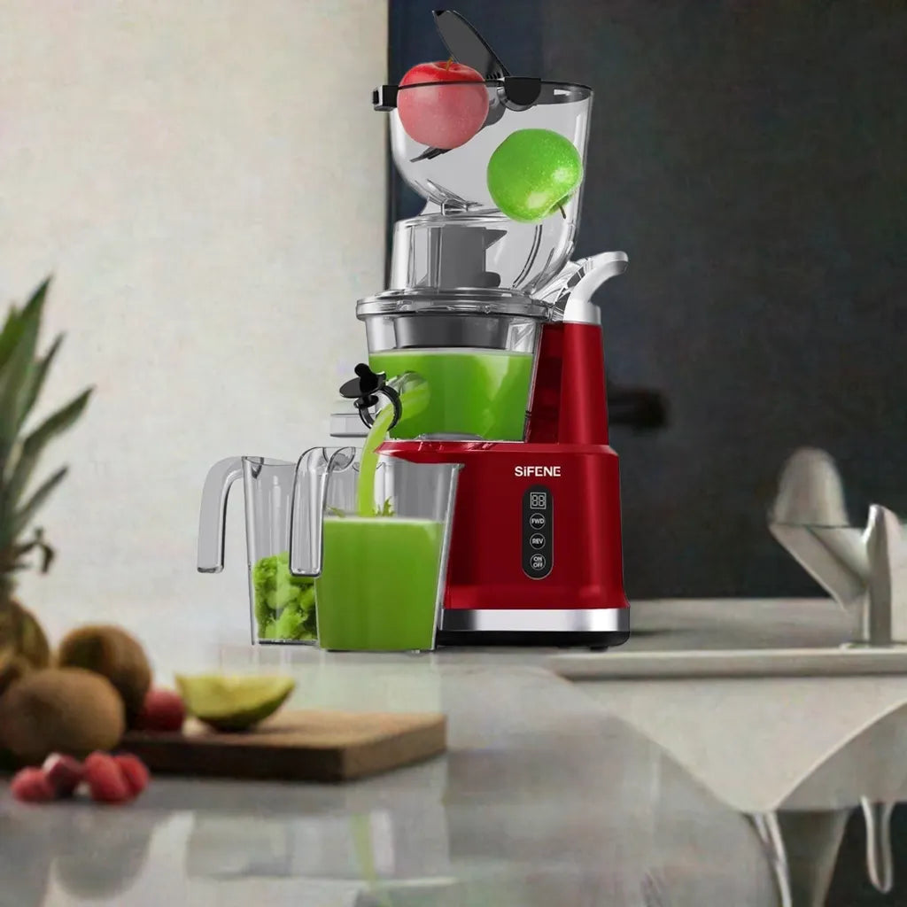 Cold Press Juicer Machines with 83mm Big Mouth, Whole Slow Masticating Juicer, Juice Extractor Maker Squeezer for Fruits - Home Fusion