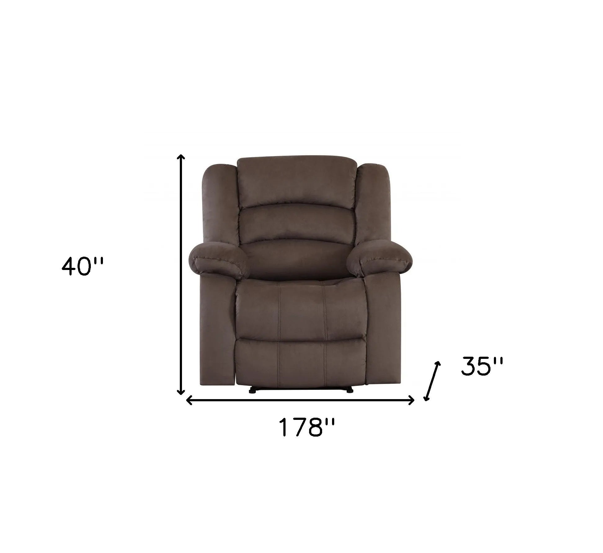 75" Brown Faux Leather Manual Reclining Love Seat With Storage - Home Fusion