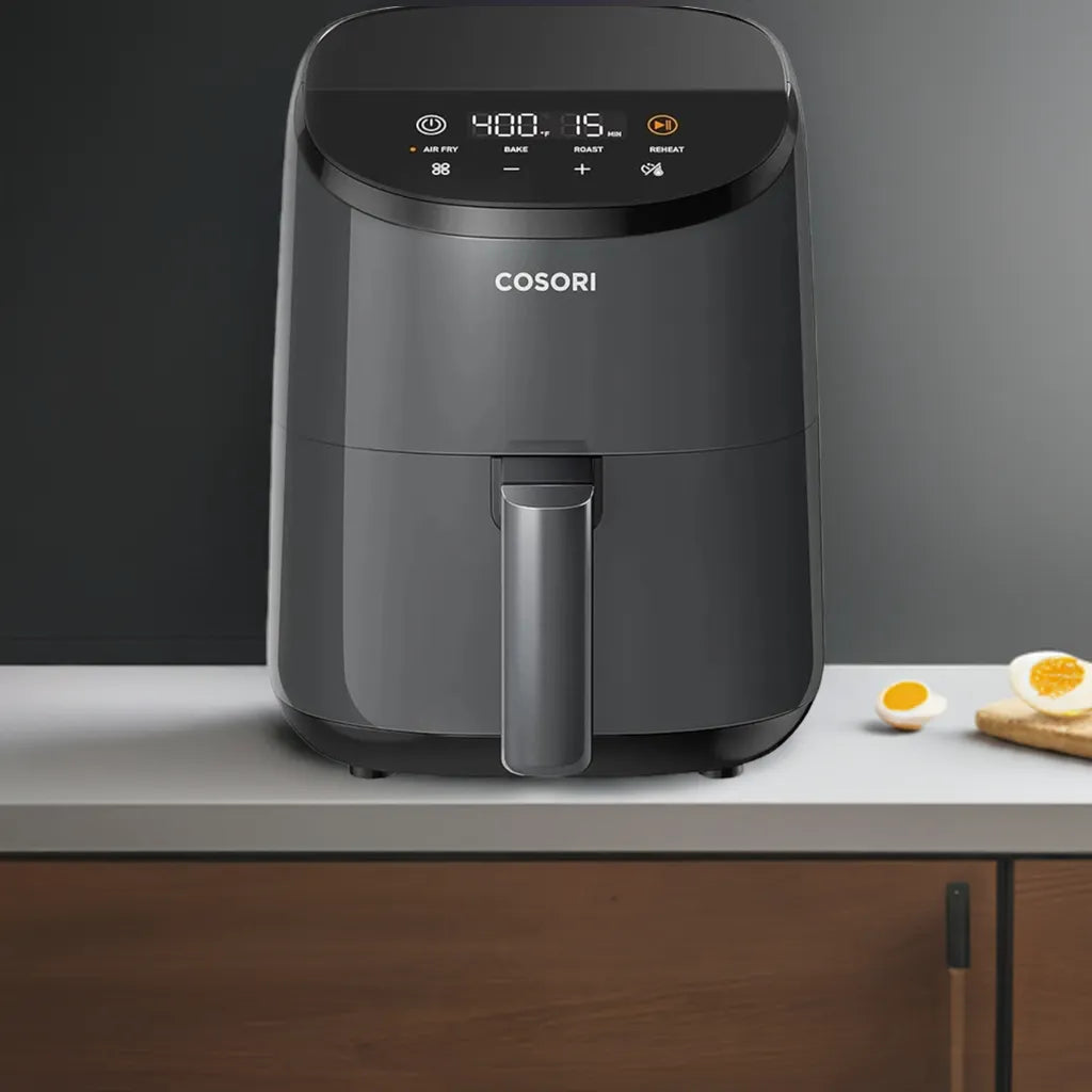 Mini Air Fryer 2.1 Qt, 4-in-1 Small Airfryer, Bake, Roast, Reheat, Nonstick and Dishwasher Safe Basket, 30 In-App Recipes, Gray - Home Fusion