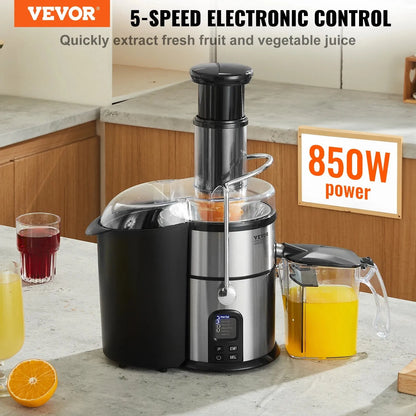 VEVOR Juicer Machine 850W Motor Centrifugal Juice Extractor Easy Clean Centrifugal Big Mouth Large for Fruits and Vegetables - Home Fusion