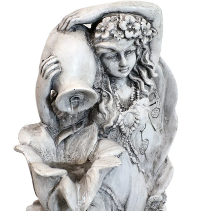 43" Light Gray Polyresin LED lights Garden Art