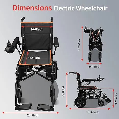 Electric Wheelchair for Adult Outdoor Living Room 12 Uphill Angle Powerful Battery for Ride Rugged Tires and Anti Slip - Home Fusion