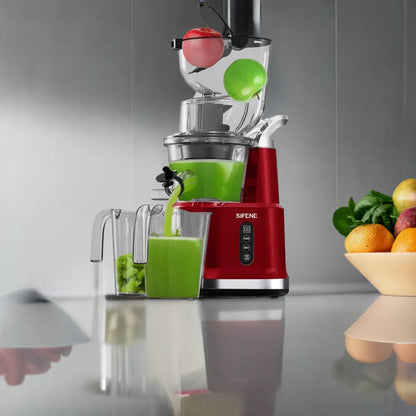 Cold Press Juicer Machines with 83mm Big Mouth, Whole Slow Masticating Juicer, Juice Extractor Maker Squeezer for Fruits - Home Fusion