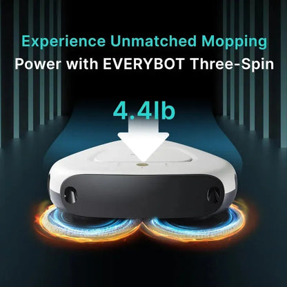Three-Spin Robot Mop, Ultra Quiet Smart Mopping Robot Cleaner, for Hard Floor & Tile Cleaning with Remote Control, Water Tank - Home Fusion