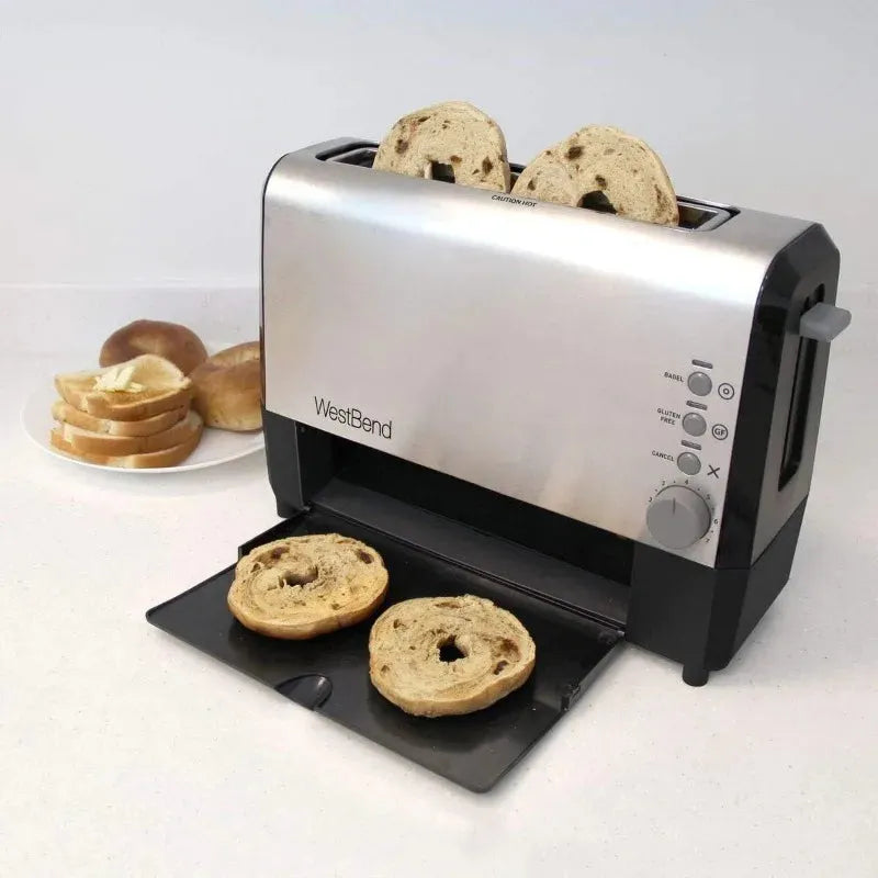 ZAOXI Toaster Wide Slot Slide Through with Bagel and Gluten-Free Settings and Cool  Exterior Includes Removable Serving Tray - Home Fusion