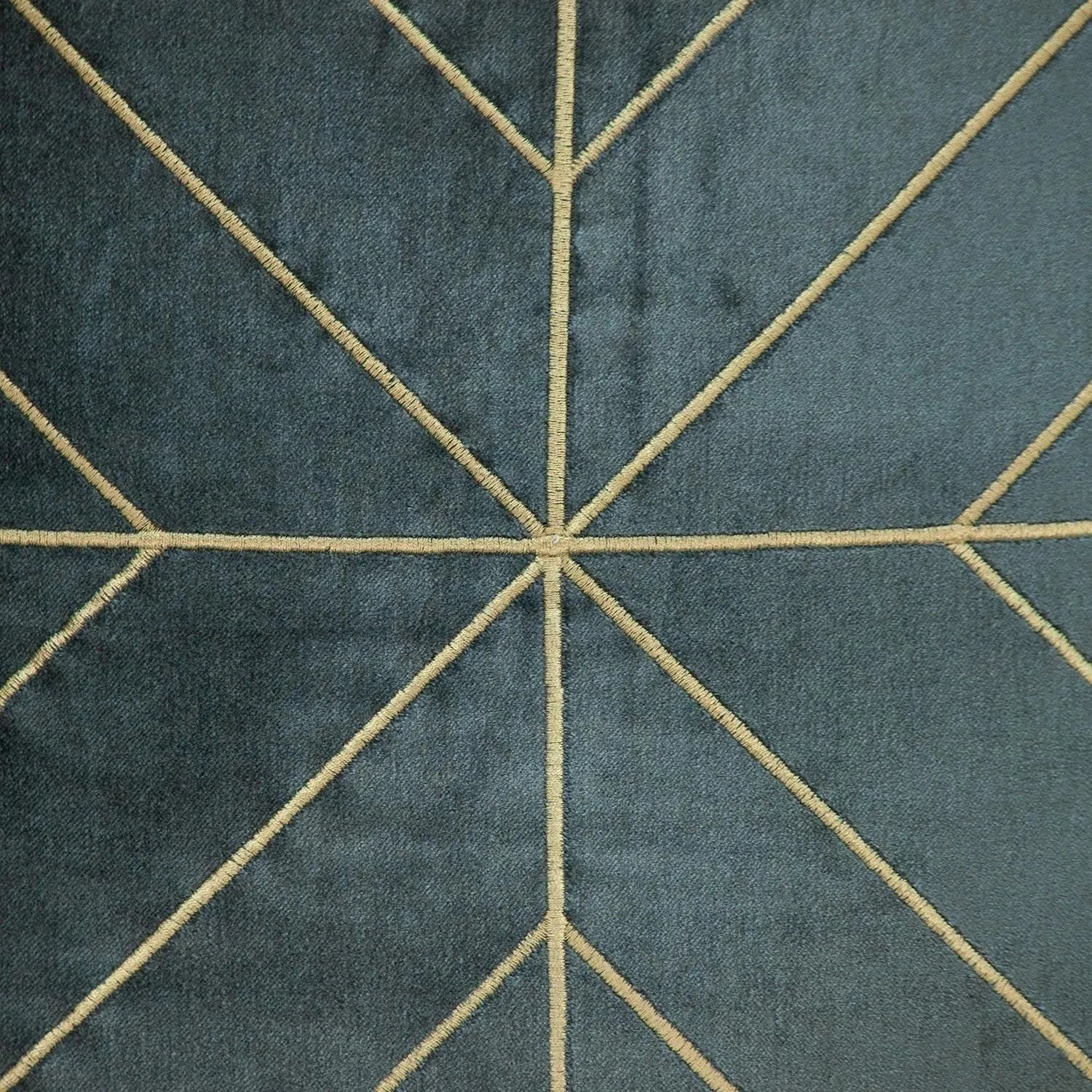 Charcoal and Gold Geo Velvet Throw Pillow with Gold Tassels - Home Fusion