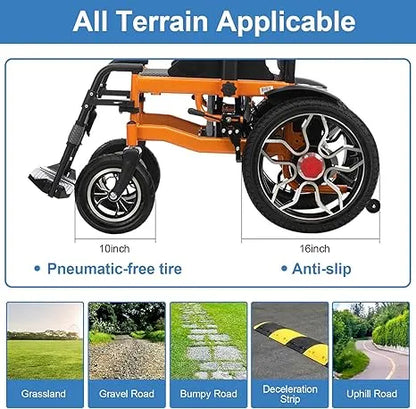 Electric Wheelchair for Adults,Foldable All Terrain Power Wheelchair,25 Miles Long Range - Home Fusion