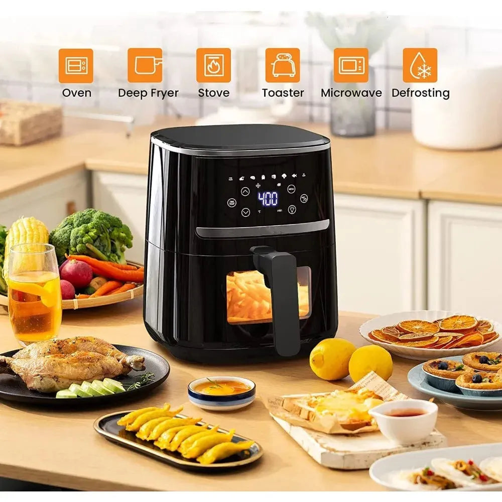 Air Fryer Oven 5 Qt Large Oil Free Touch Screen 1500W Mini  Combo with 7 Accessories, One-Touch Digital Controls - Home Fusion