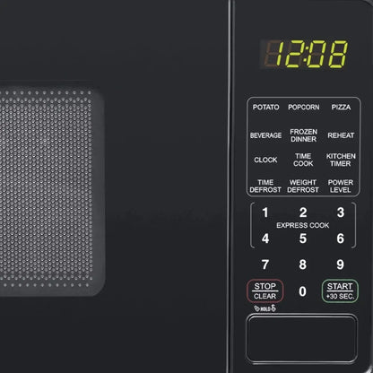 0.7 cu. ft. Countertop Microwave Oven, 700 Watts, Black, New, LED Display, Kitchen Timer, Household Tabletop Microwave Oven - Home Fusion