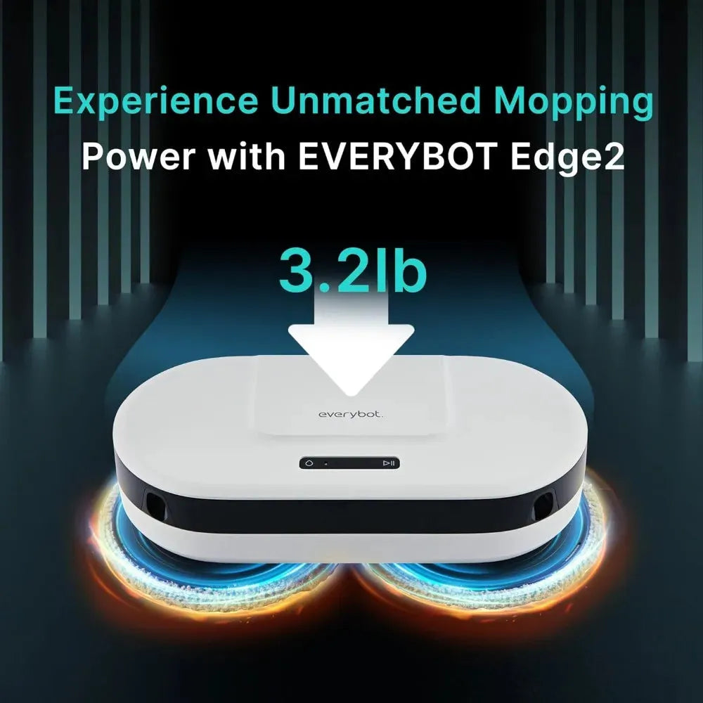 Robot Mop - Whisper Quiet Smart Mopping Robot Cleaner Only | 1.5 Times Faster Dynamic Dual Spin Wet Mop for Hard Floor - Home Fusion