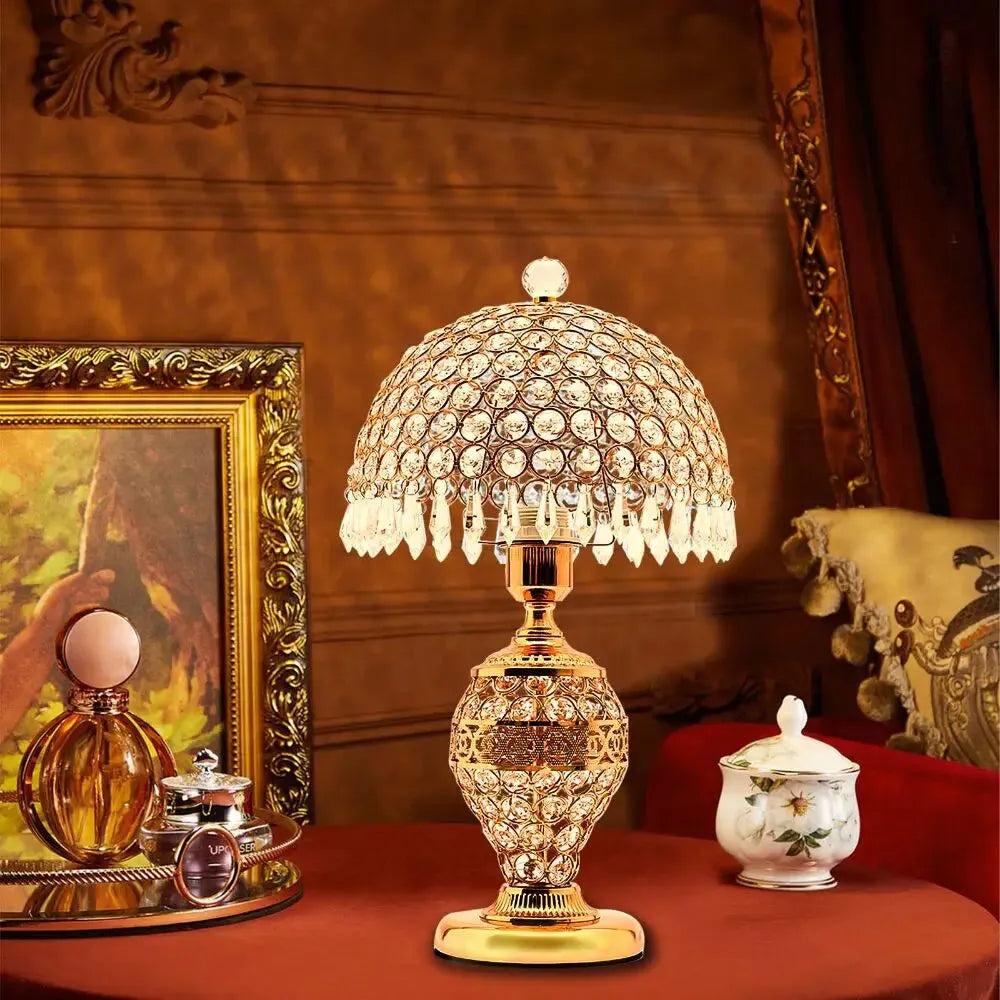 Crystal table lamps made from natural crystal for home decor and ambient lighting