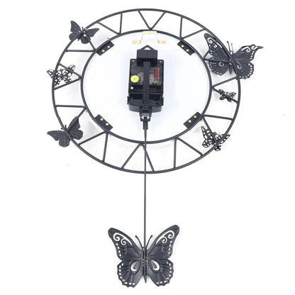 20” Butterfly Wall Clock – Silent Quartz Modern Home & Living Decor. - Home Fusion