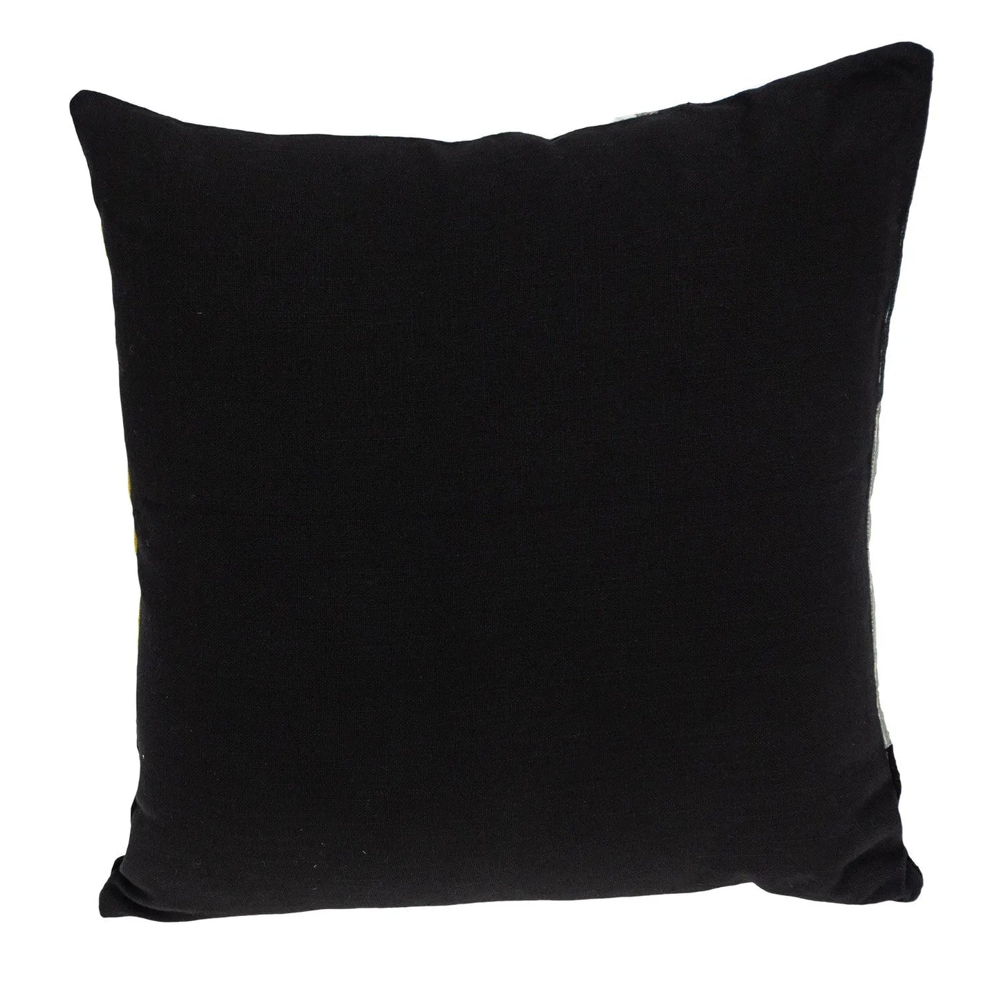 20" Black and Yellow Cotton Throw Pillow - Home Fusion