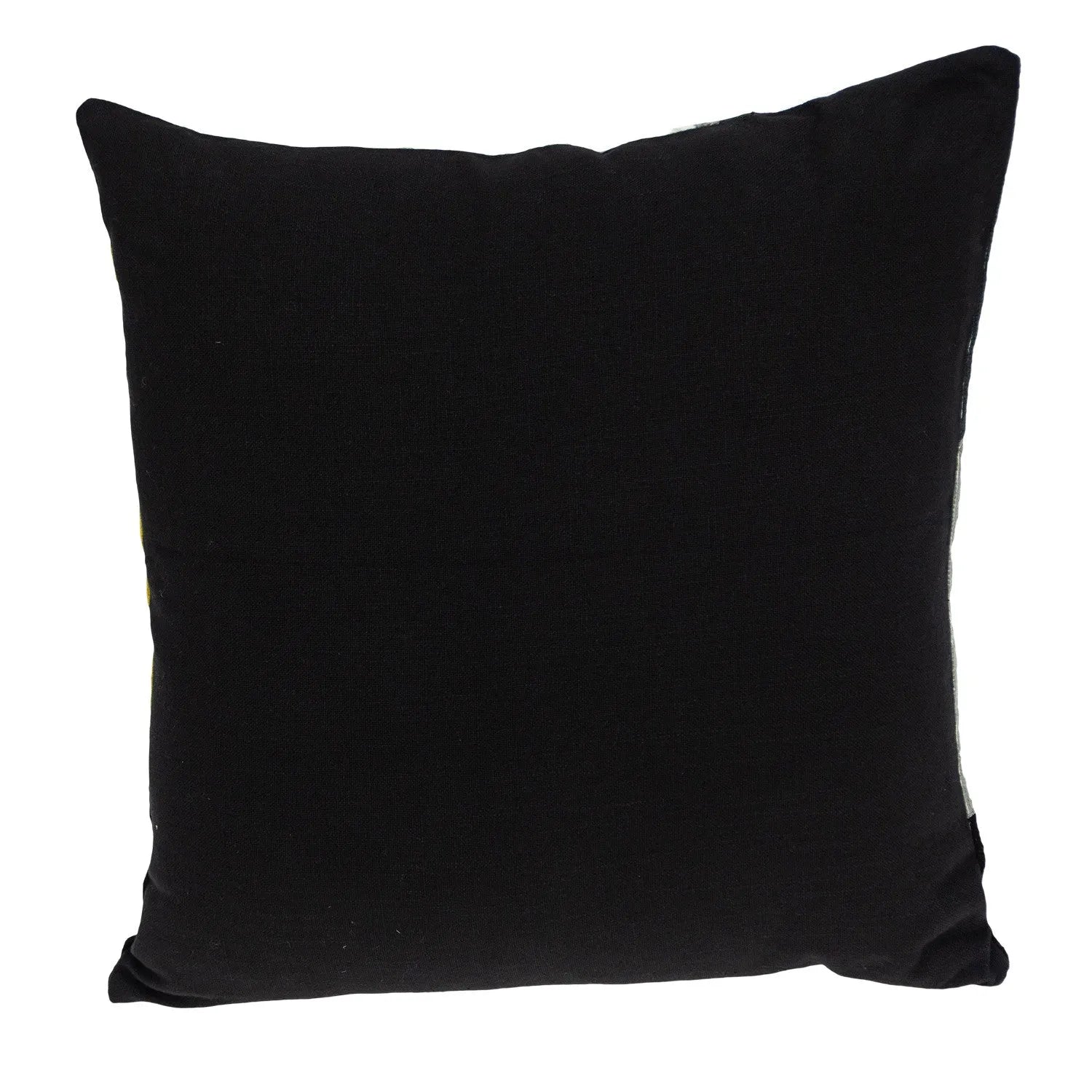 20" Black and Yellow Cotton Throw Pillow - Home Fusion