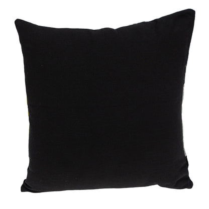20" Black and Yellow Cotton Throw Pillow - Home Fusion