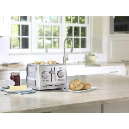 4-Slice Custom Select Toaster Stainless Steel Toaster for Bread Toast Machine Cooking Appliances Kitchen Home - Home Fusion