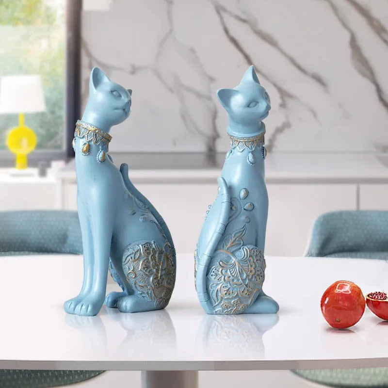 Figurine Decorative Resin Cat statue - Home Fusion