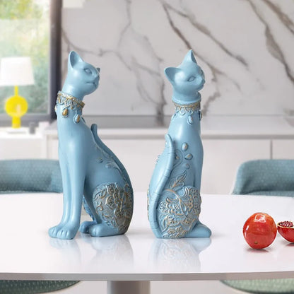 Figurine Decorative Resin Cat statue - Home Fusion