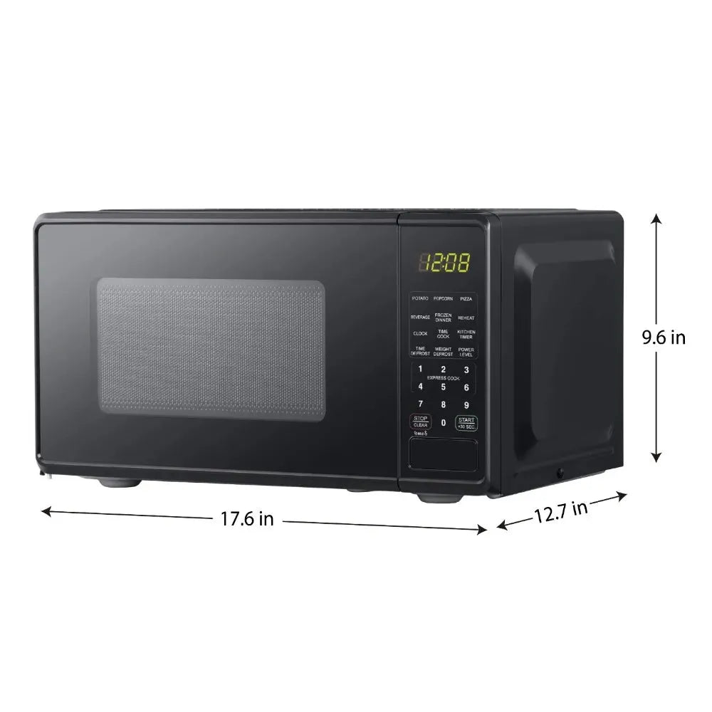 0.7 cu. ft. Countertop Microwave Oven, 700 Watts, Black, New, LED Display, Kitchen Timer, Household Tabletop Microwave Oven - Home Fusion