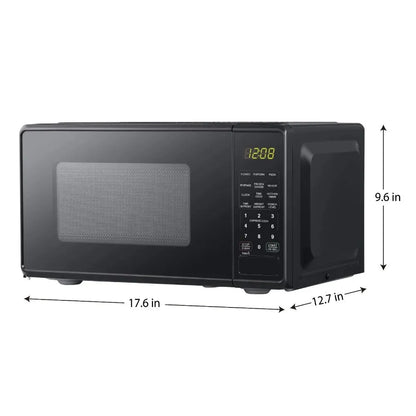 0.7 cu. ft. Countertop Microwave Oven, 700 Watts, Black, New, LED Display, Kitchen Timer, Household Tabletop Microwave Oven - Home Fusion