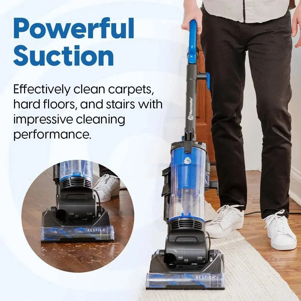 Bagless UprightVacuum Cleaner with Large Dust Cup Capacity, Efficient Cyclone Filtration System & 17ft Cord for Carpet - Home Fusion