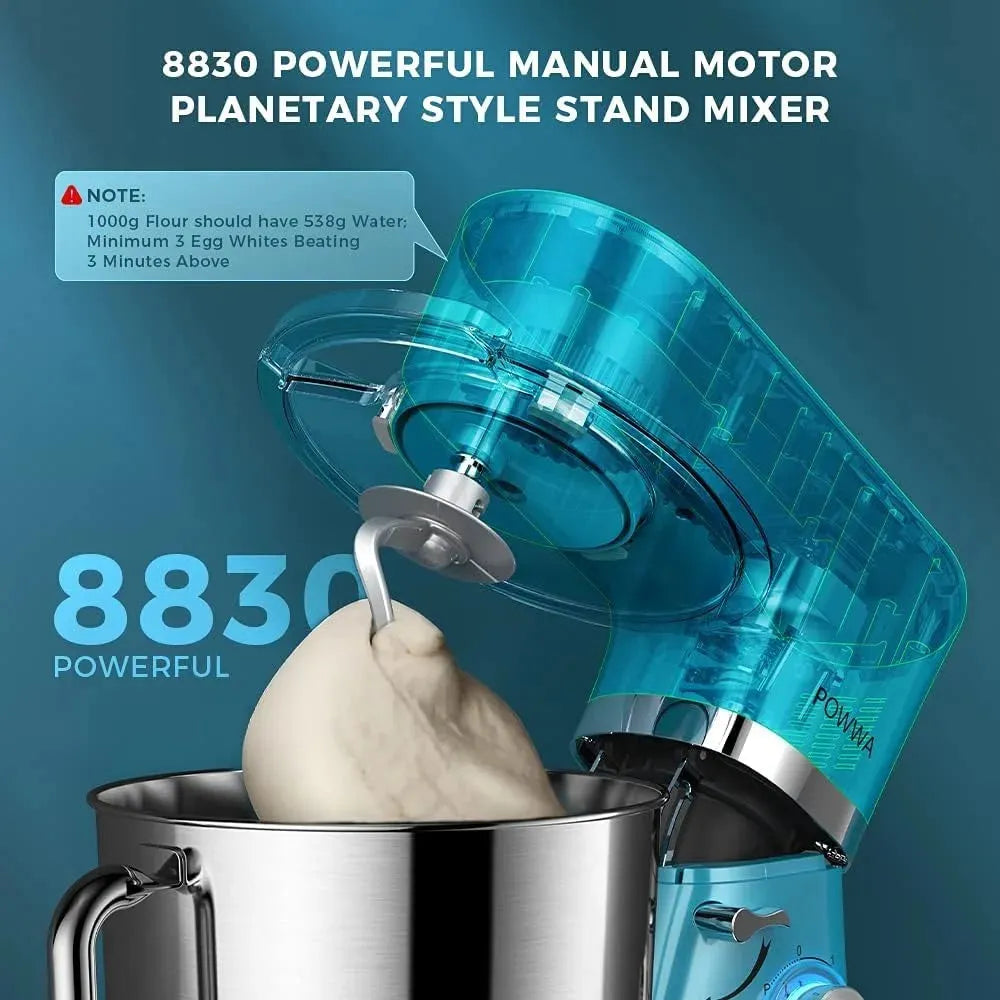 Dough mixer for home with stainless steel bowl, multiple speed settings