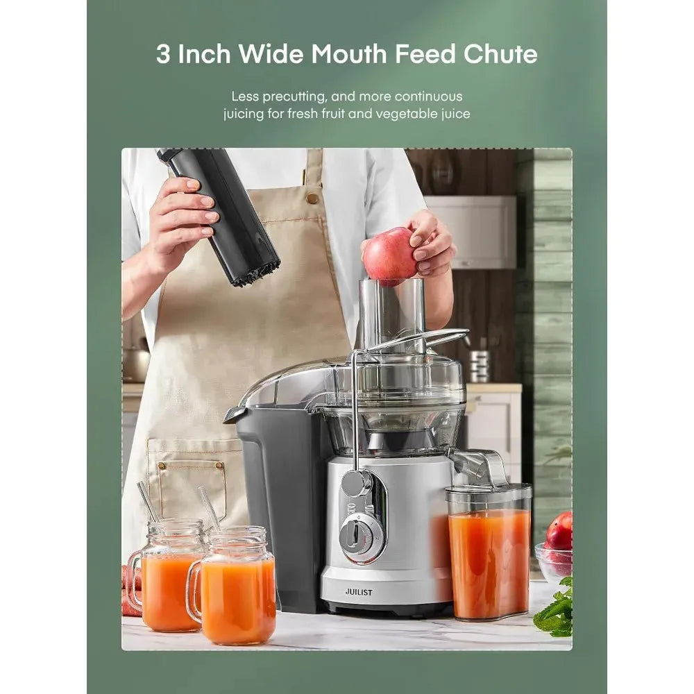 1300W Juicer Machines, Juilist Powerful Juice Extractor Machine with 3.2" Wide Mouth for Whole Fruits & Veggies - Home Fusion