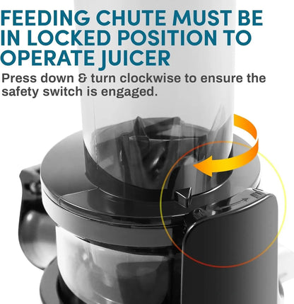 HAOYUNMA EJX600 Compact Small Space-Saving Masticating Slow Juicer, Cold Press Juice Extractor, Nutrient and Vitamin Dense - Home Fusion
