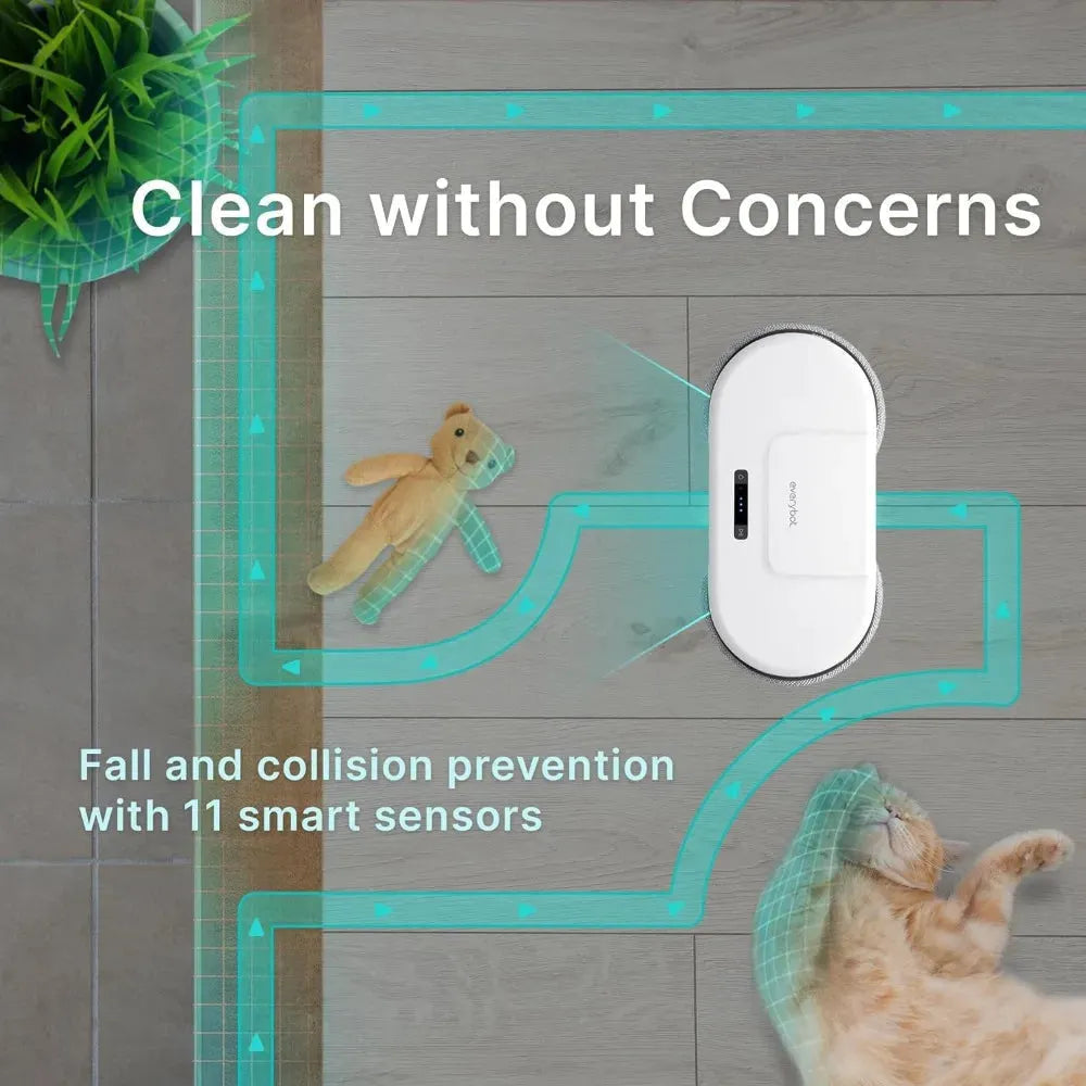 Robot Mop - Whisper Quiet Smart Mopping Robot Cleaner Only | 1.5 Times Faster Dynamic Dual Spin Wet Mop for Hard Floor - Home Fusion