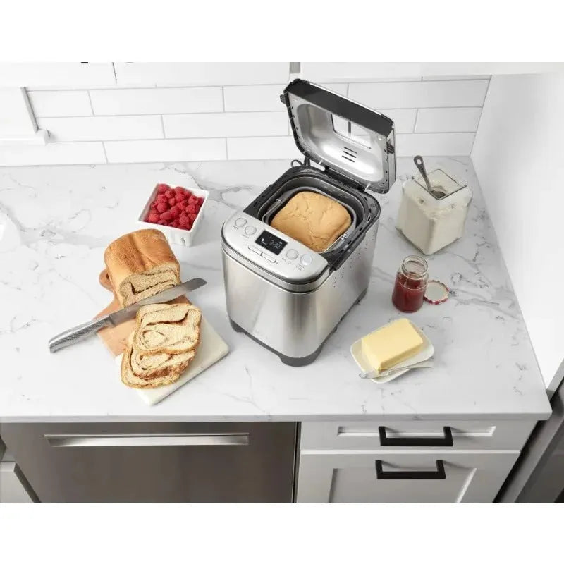 Bread Maker Machine, Compact and Automatic, Customizable Settings, Up to 2lb Loaves, CBK-110P1, Silver,Black - Home Fusion