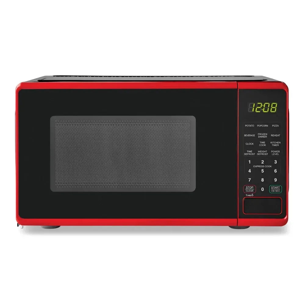 0.7 cu. ft. Countertop Microwave Oven, 700 Watts, Black, New, LED Display, Kitchen Timer, Household Tabletop Microwave Oven - Home Fusion