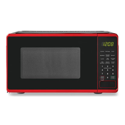 0.7 cu. ft. Countertop Microwave Oven, 700 Watts, Black, New, LED Display, Kitchen Timer, Household Tabletop Microwave Oven - Home Fusion