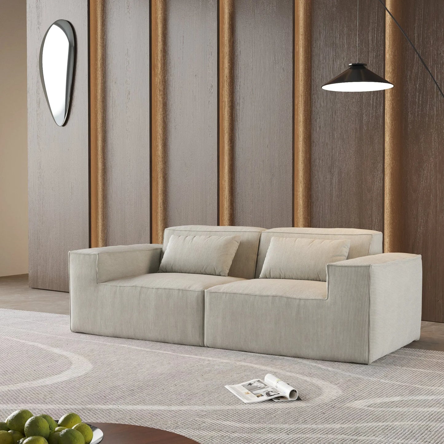 “Modern Sectional 4-Seater Sofa with Deep Seating & Cushions – Perfect for Family Rooms”
