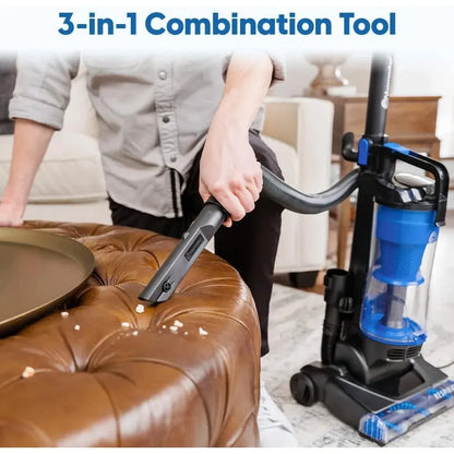 Bagless UprightVacuum Cleaner with Large Dust Cup Capacity, Efficient Cyclone Filtration System & 17ft Cord for Carpet - Home Fusion