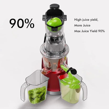 Cold Press Juicer Machines with 83mm Big Mouth, Whole Slow Masticating Juicer, Juice Extractor Maker Squeezer for Fruits - Home Fusion