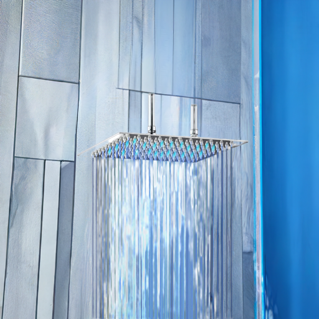 KEMAIDI Huge LED Shower Head Square Ultra-thin 24 inch High Pressure Rainfall Shower Head Stainless Steel Water Saving Shower - Home Fusion