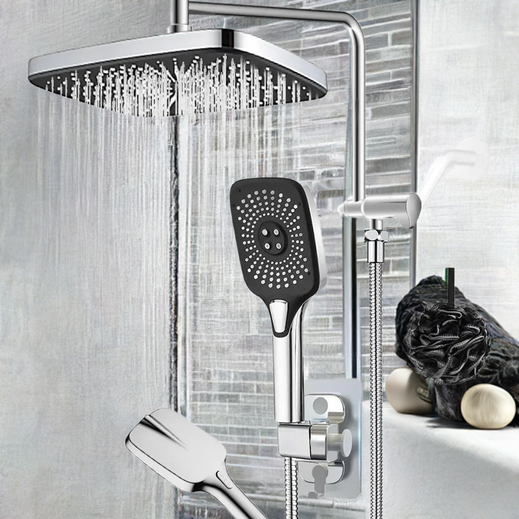 12 Inch Shower Head with Handheld Spray, 4 Sets of High-pressure Shower Heads with Handheld Spray