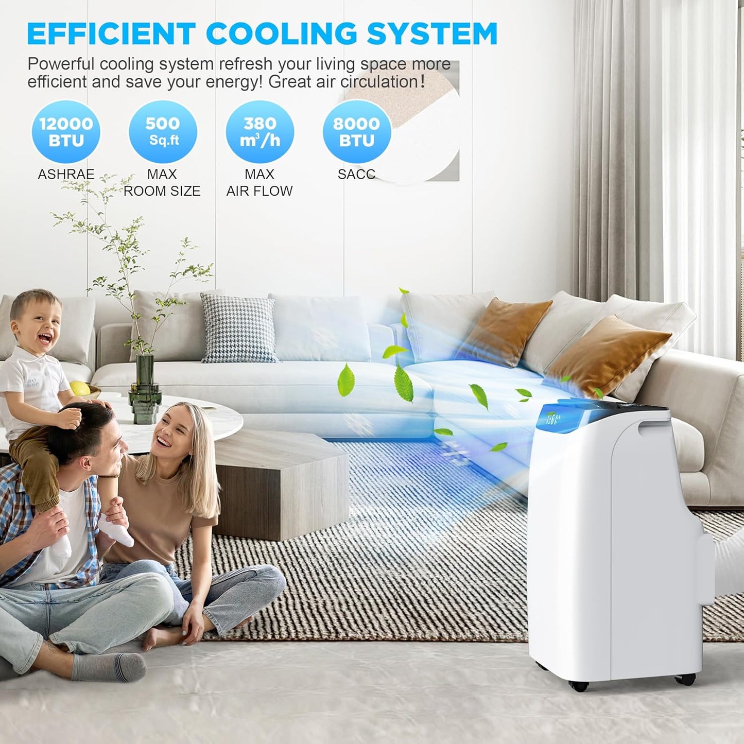Portable Air Conditioner 12000 BTU | Cools up to 500 sq ft - Home Fusion