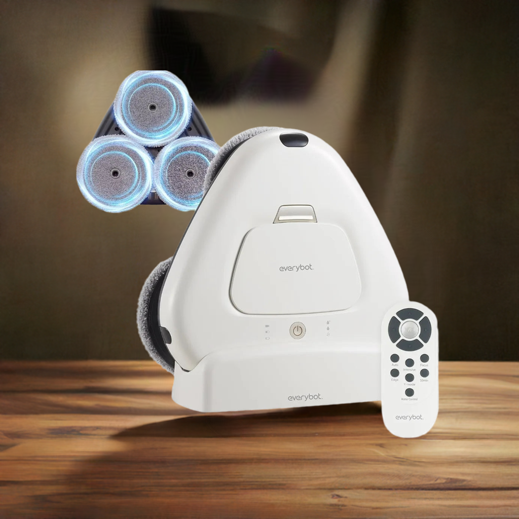 Three-Spin Robot Mop, Ultra Quiet Smart Mopping Robot Cleaner, for Hard Floor & Tile Cleaning with Remote Control, Water Tank