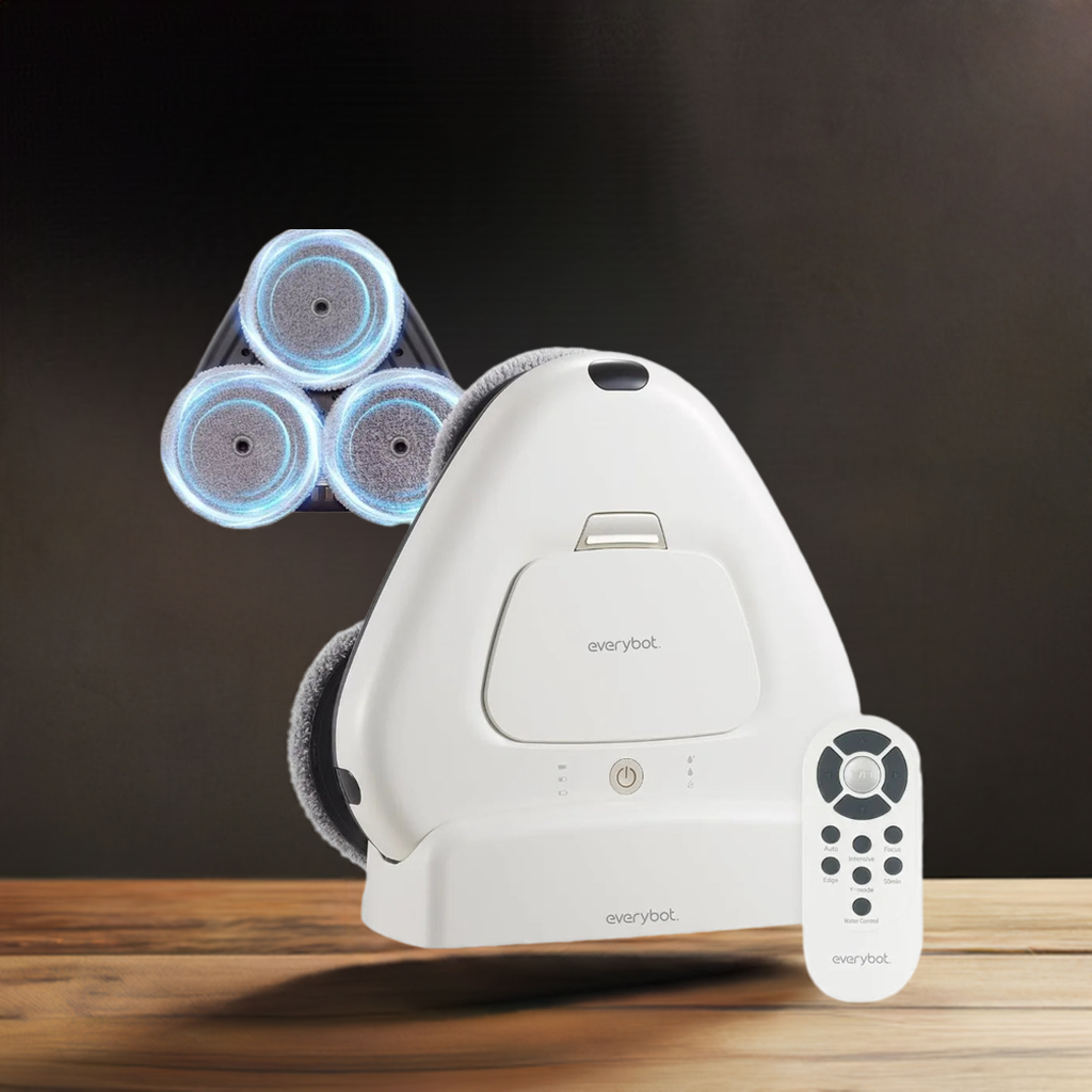 Three-Spin Robot Mop, Ultra Quiet Smart Mopping Robot Cleaner, for Hard Floor & Tile Cleaning with Remote Control, Water Tank
