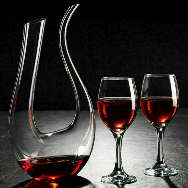 Crystal U-shaped 1500ml Wine Decanter - Home Fusion