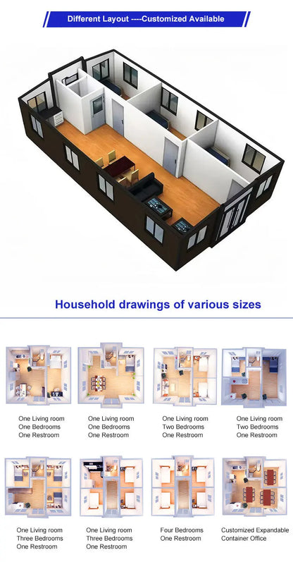 Expandable Container Houses 20ft/40ft with Built-In Toilets – Portable Living Solutions. - Home Fusion