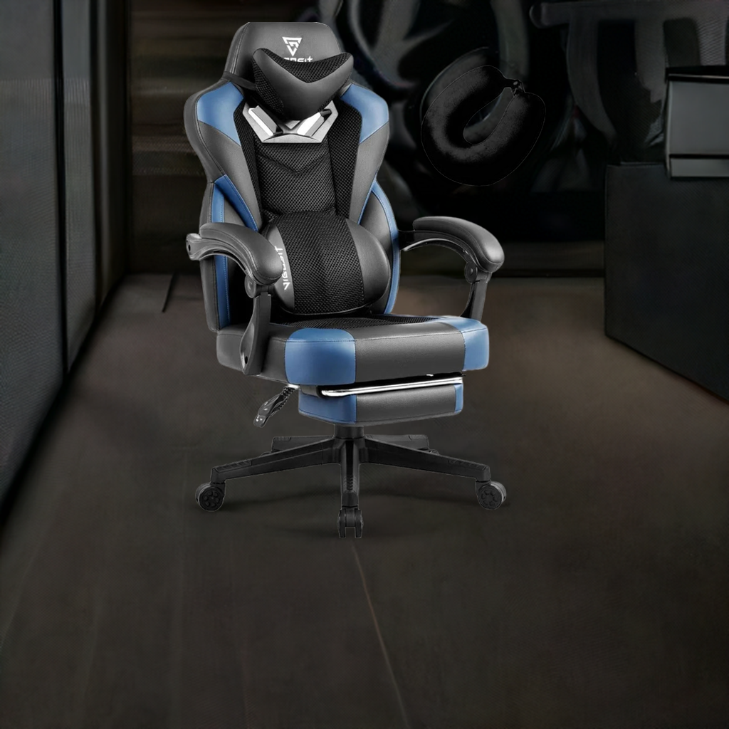 Ergonomic Gaming Chairs for Adults Heavy People, Massage Office Desk Computer Chair with Footrest and Lumbar Support - Home Fusion
