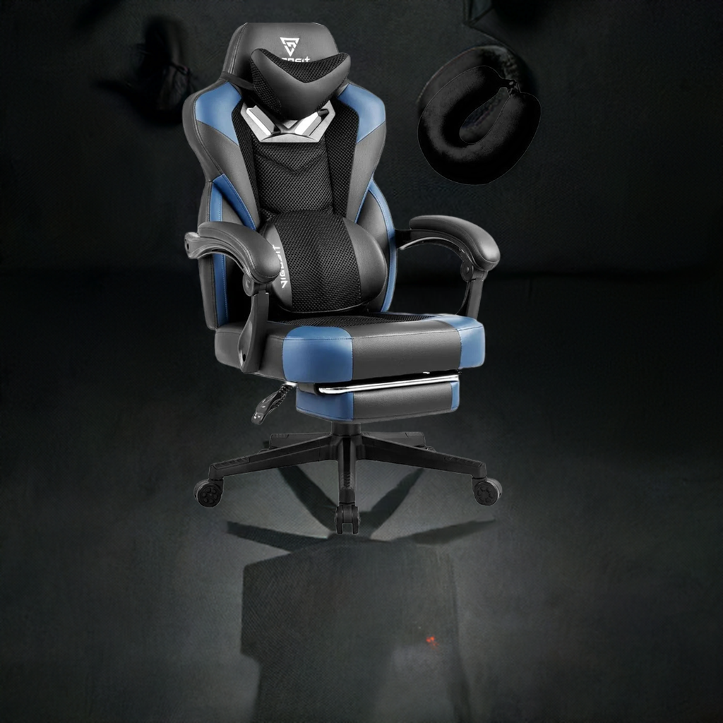 Ergonomic Gaming Chairs for Adults Heavy People, Massage Office Desk Computer Chair with Footrest and Lumbar Support - Home Fusion