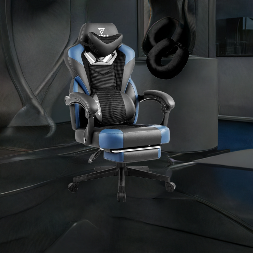 Ergonomic Gaming Chairs for Adults Heavy People, Massage Office Desk Computer Chair with Footrest and Lumbar Support - Home Fusion