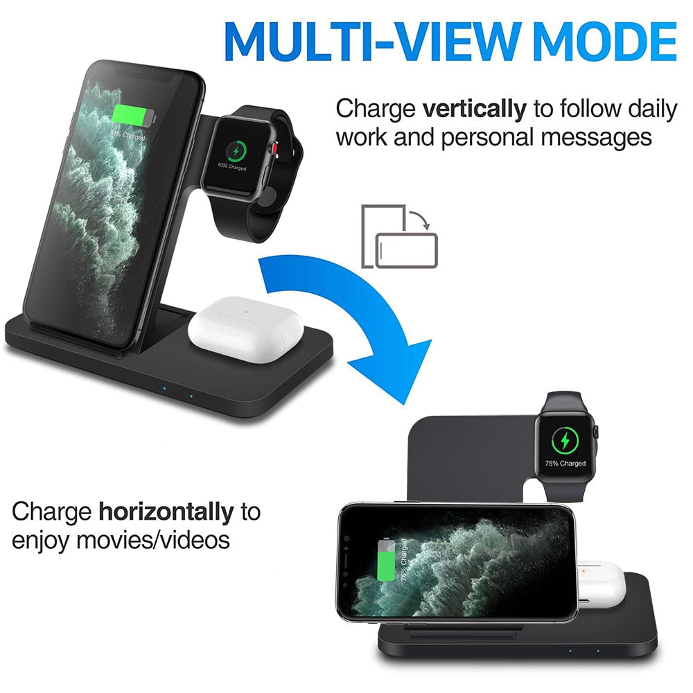 3in1 Wireless Fast Charger Dock Station - Home Fusion