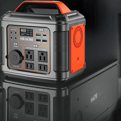 Portable Power Station, 300W 296Wh Solar Generator Quick Charge / 110V AC Outlets/DC Ports and LED Flashlight, Lithium Battery B - Home Fusion
